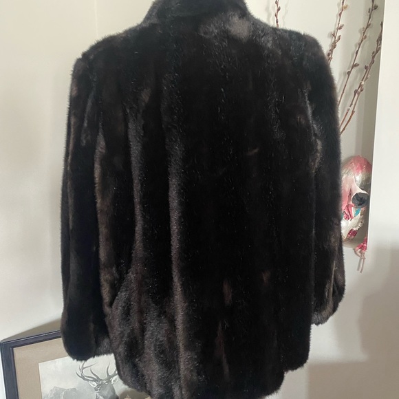 Vintage Career Originals chocolate brown faux fur, size 16 - Picture 3 of 13